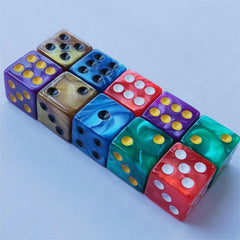 10pcs Set Of 6 Transparent Dice For Games Easy To Read