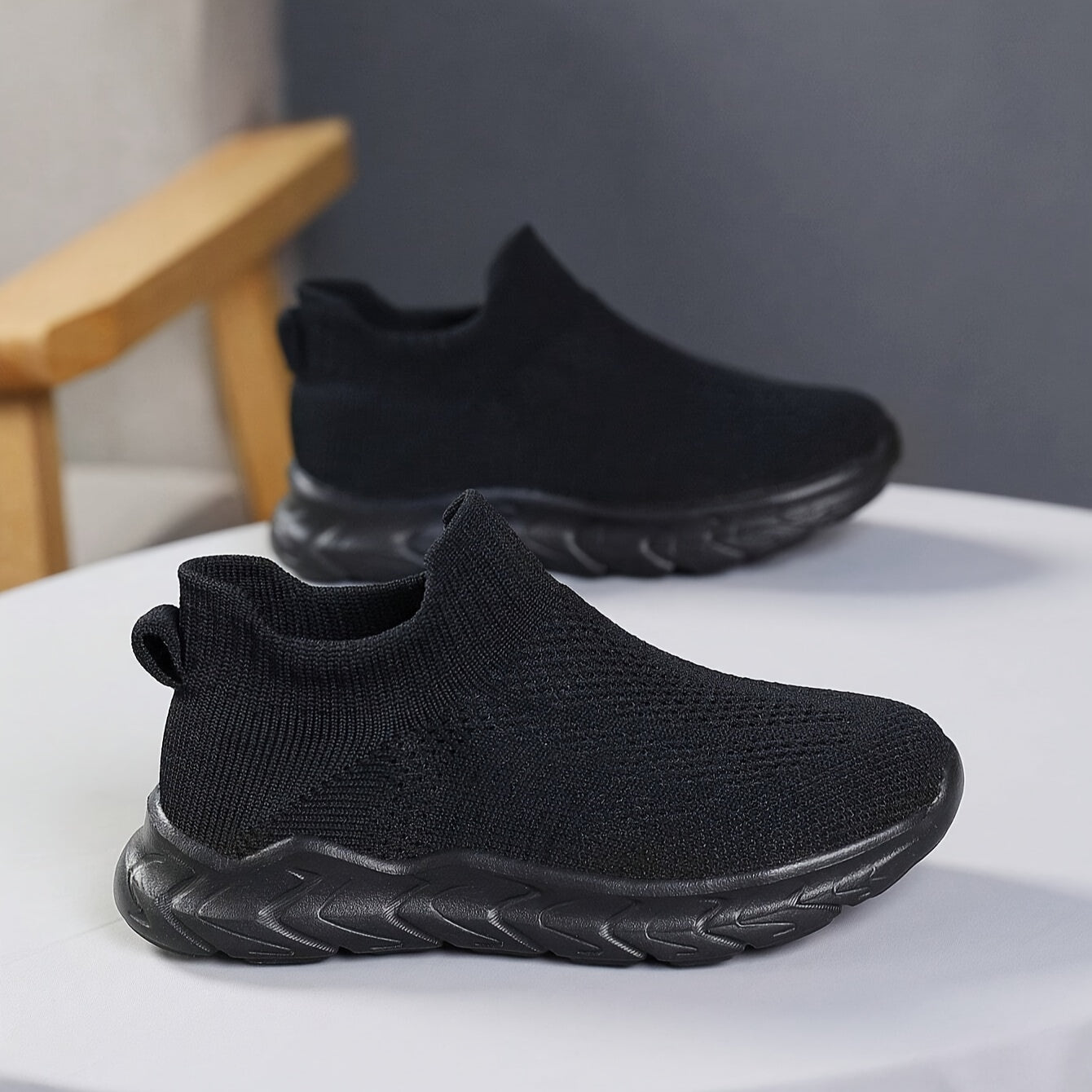 Boy's Knit Breathable Sock Shoes Soft Sole Sneakers Non Slip