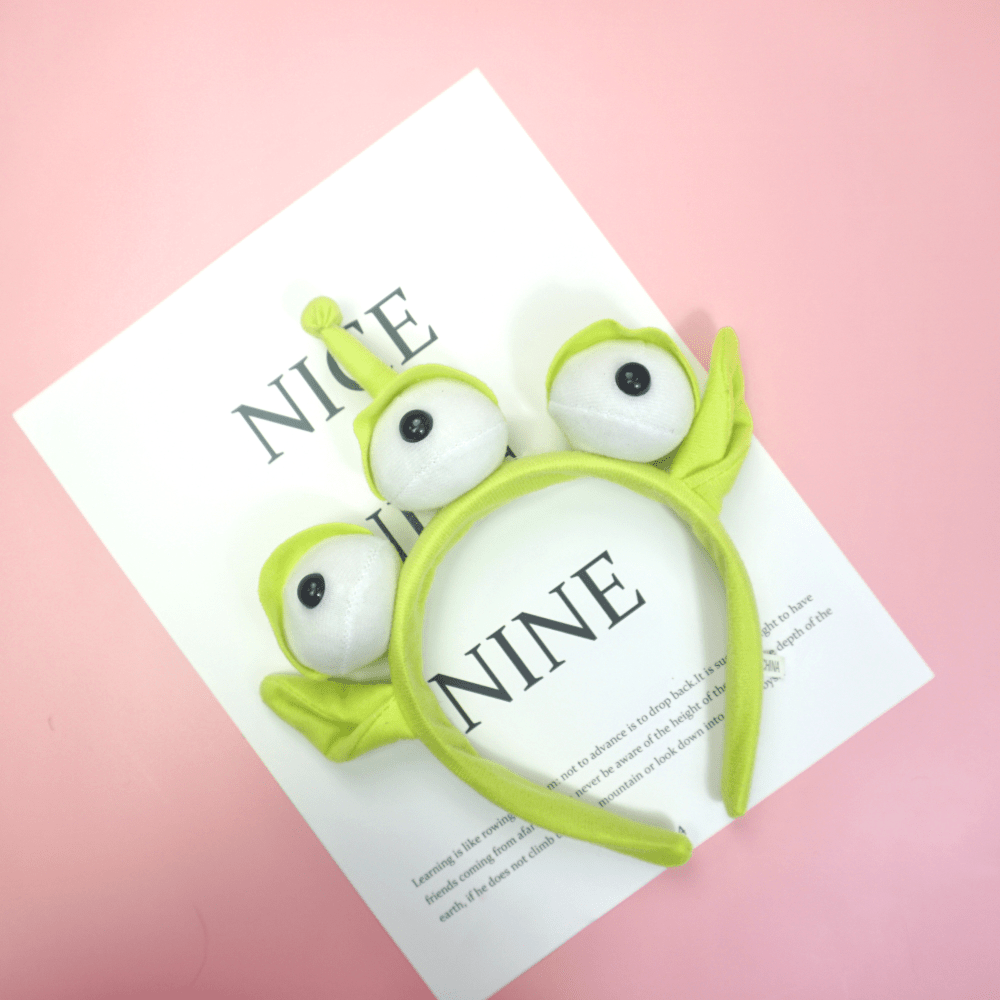Three Eyed Alien Monster Headband Plush Headwear