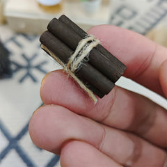 Mini Metal Fireplace w/ Wood Logs & Iron Grate Dollhouse Accessory