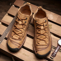Men's Stitch Mid Top Lace Up Boots Non Slip Outdoor Shoes