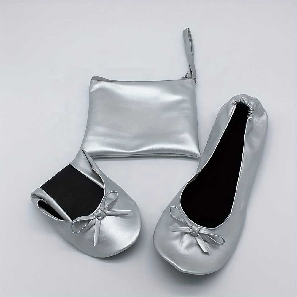 Women's Bowknot Ballet Flats Soft Sole Dance Shoes