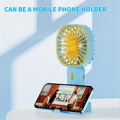 Portable Handheld Fan Rechargeable Cooling Mini USB Fan With Phone Holder