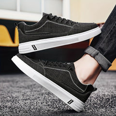 Men's Canvas Lace-up Skate Shoes with Traction