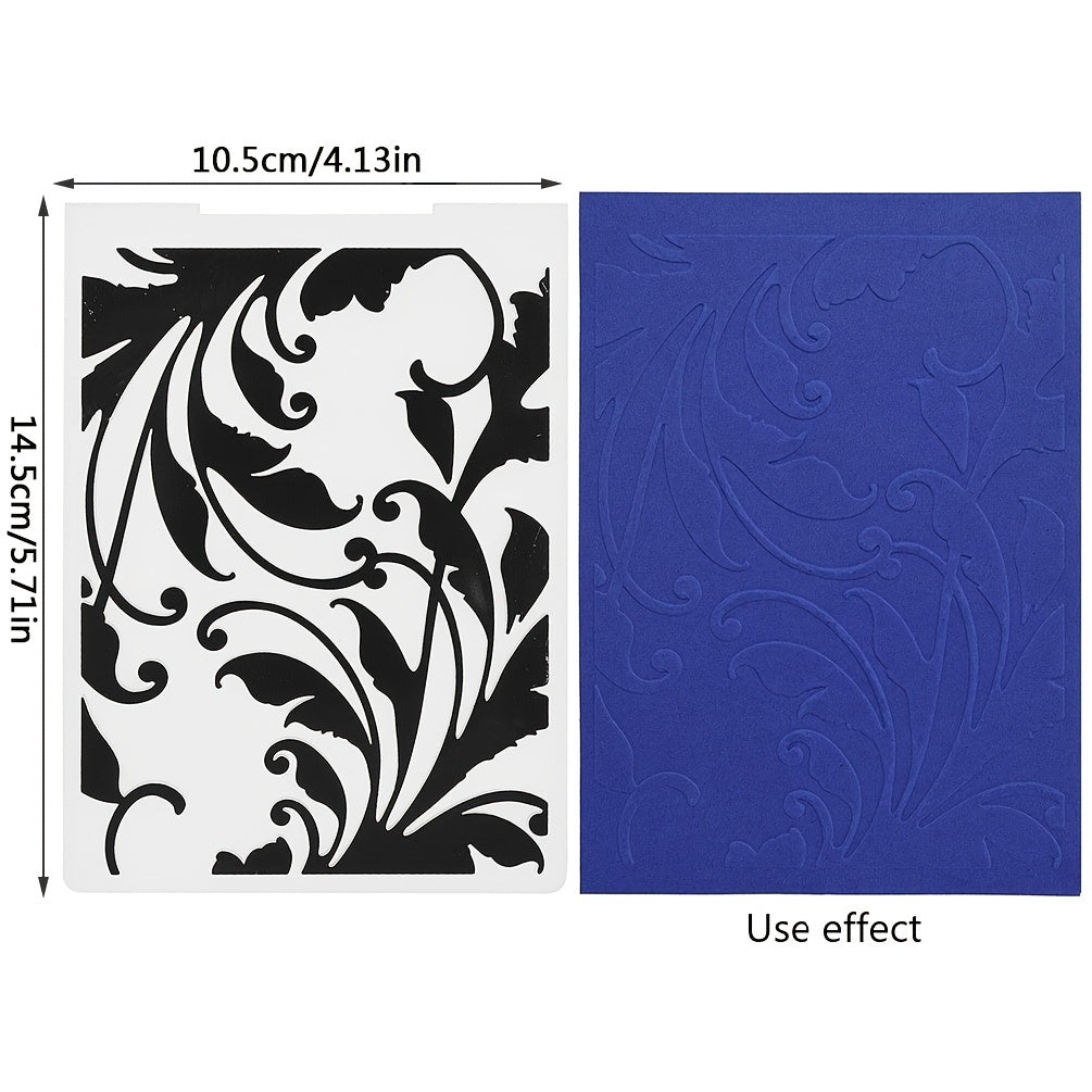 Floral Pattern Printed Plastic Embossing Folder for DIY Scrapbooking