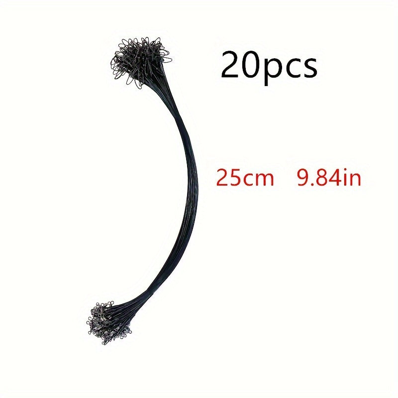 20pcs Stainless Steel Wire Fishing Guide Line With Swivel Snaps Tackle