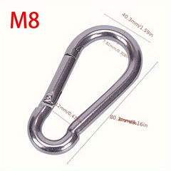 304 Stainless Steel Spring Carabiner Snap Hook Keychain