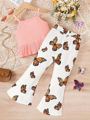 Girls Cami Suspender Top & Flare Pants Summer Outfit