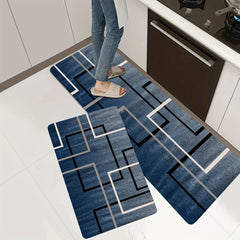 Geometric Anti-Fatigue Kitchen Mat, Non-Slip Foam Absorbent Bath Mat