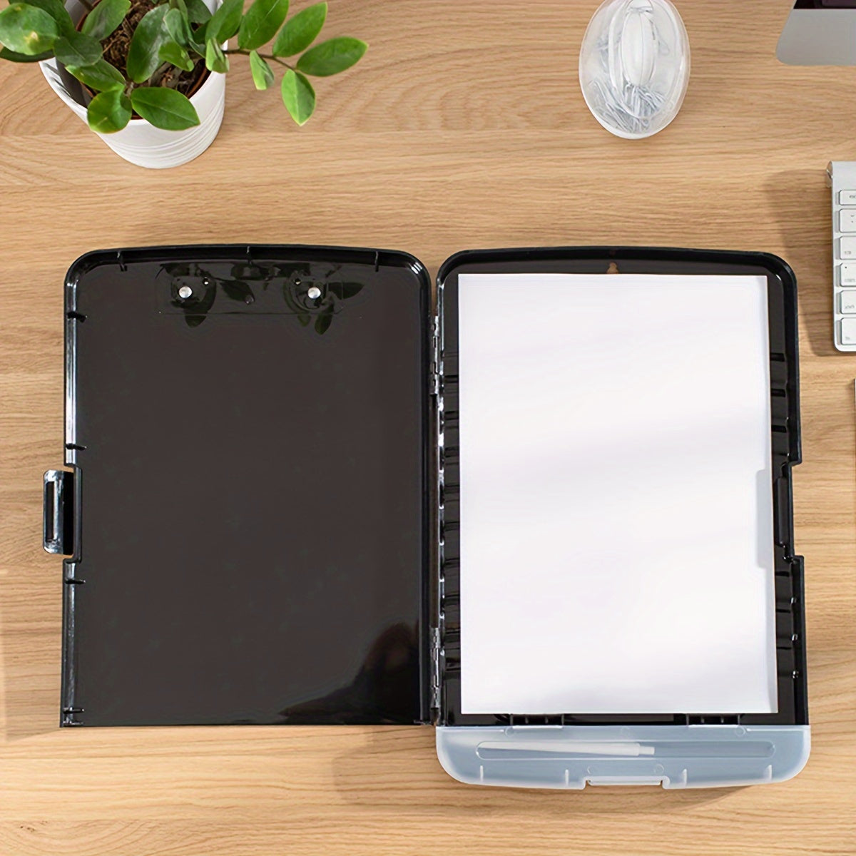 Multifunctional A4 Paper Storage Box with Pen Slot