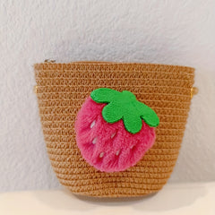 Straw Crossbody Bag Casual Strawberry Woven Shoulder Bag