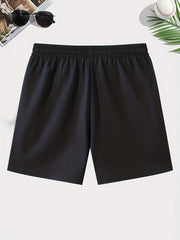 Wolf Pattern Print Men's Comfy Shorts Summer Drawstring Casual Loose Shorts