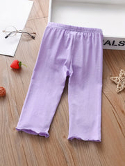 Girls Floral Embroidered Leggings Breathable Casual Pants Summer