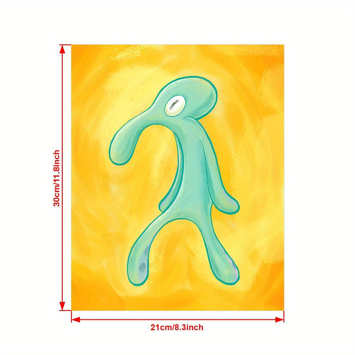 Squid Painting Print Abstract Wall Art Canvas Poster