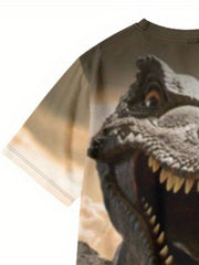 3D Print T Rex T Shirt for Boys - Summer Outdoor Fun