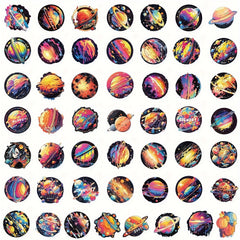 50pcs Colorful Star Universe Stickers for Laptop Water Cup DIY Helmet