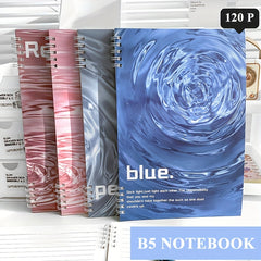 B5 Spiral Notebook 60 Sheets 120 Pages Leather Hardcover College Ruled