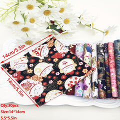 30pcs Japanese Cotton Quilted Fabric Floral Patterns For Sewing Quilting DIY