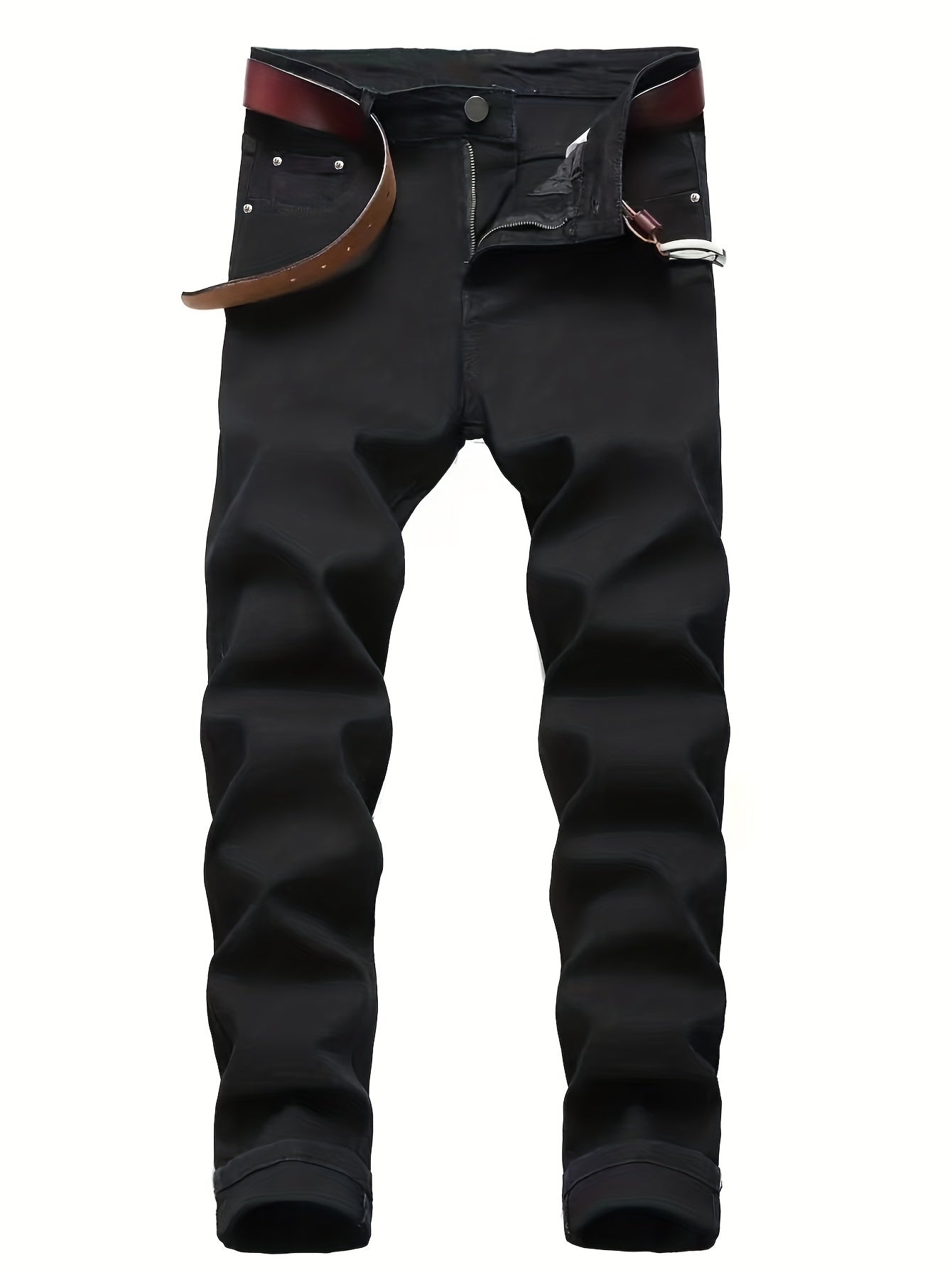 Men's Slim Fit Classic Jeans - Medium Stretch Denim Pants