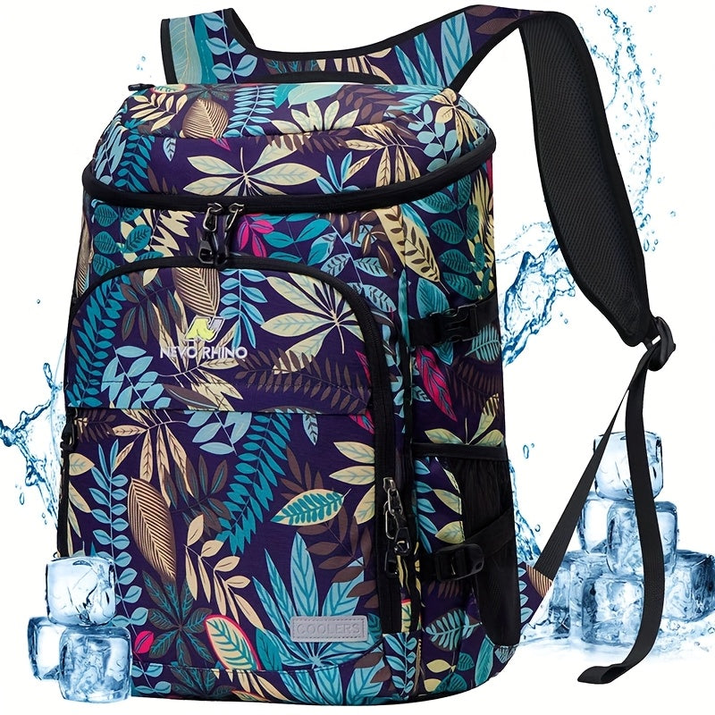 Floral Insulated Cooler Backpack Waterproof Daypack