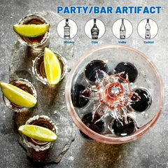 Keepred Shot Glass Dispenser with 6 Glasses Wine Holder for Party