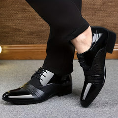 Men's Pointed Toe Derby Shoes Non Slip Dress Shoes For Wedding Business