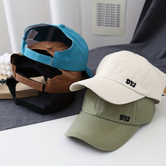 DYJ Embroidery Baseball Cap Solid Couple Sun Hat Unisex Sunscreen Dad Hats