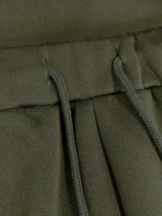 Solid Hoodie & Joggers Outfits Two Piece Set