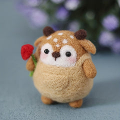 1pc Deer Wool Felt Poking Diy Material Bag Creative Needle Felting Gift