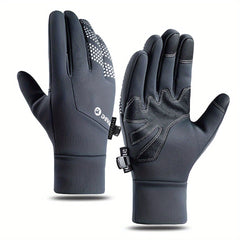 Winter Waterproof Touch Screen Gloves Warm Velvet Thickened Fishing Cycling Glov