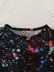 Summer Baby Boys Stylish Splash Ink T-shirt Top