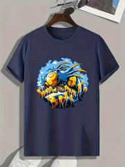 Creative Cartoon Print Men's Graphic T shirt Casual Comfy Tees For Summer