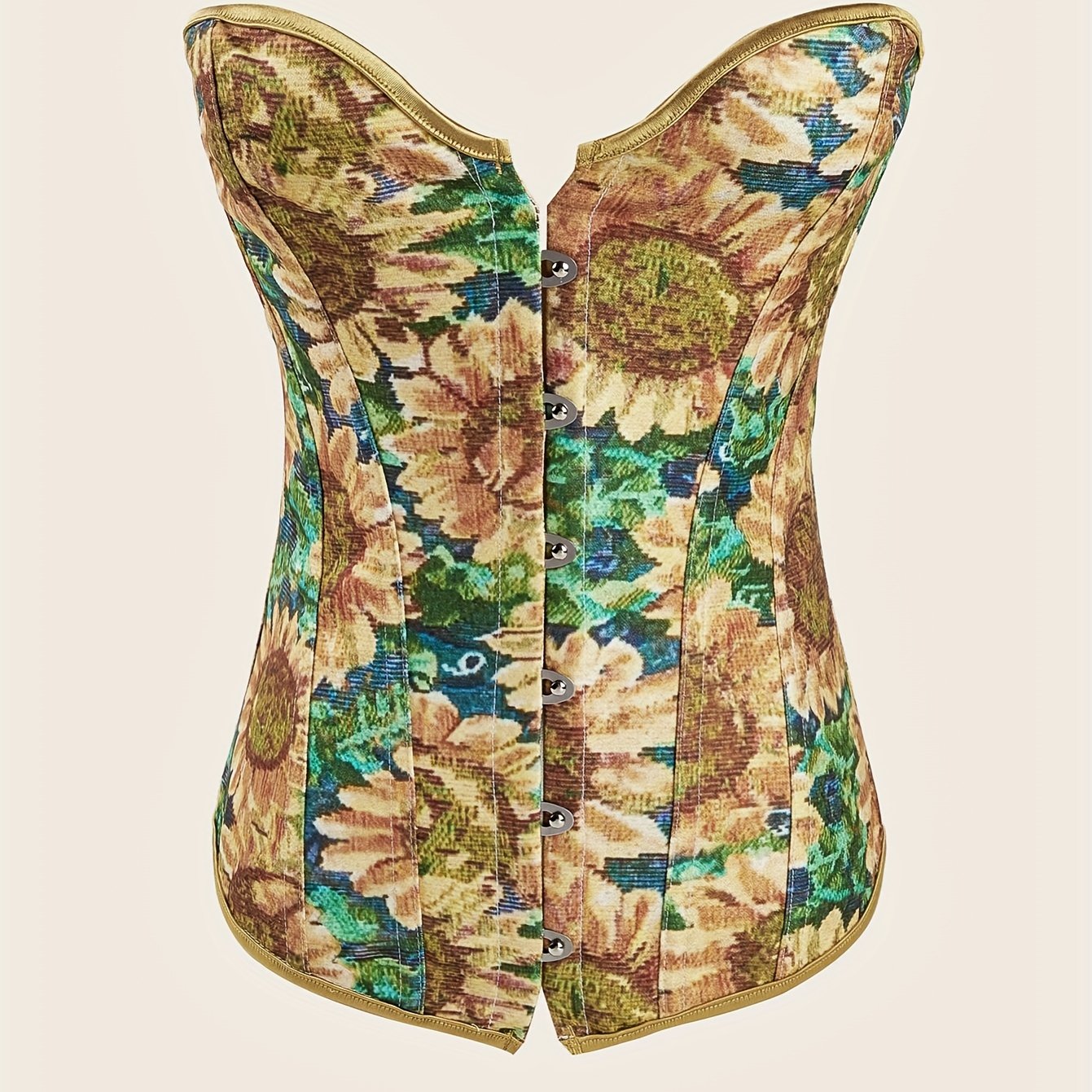 Floral Print Corset Bustier Tummy Control Body Shaper