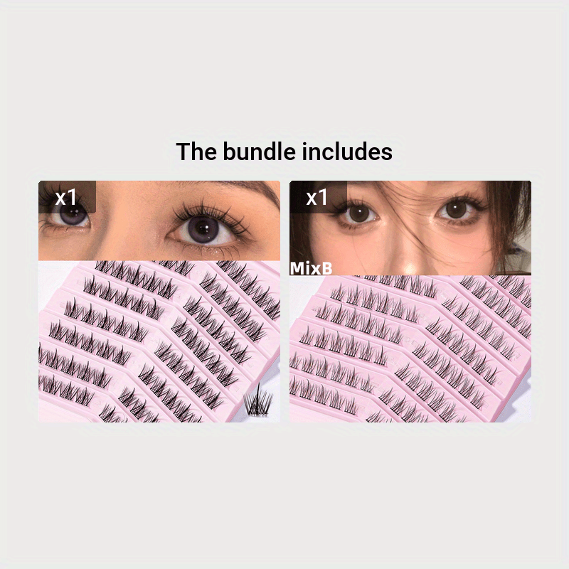 80 Clusters Lashes DIY Eyelash Extensions Volume Wispy Individual Lashes