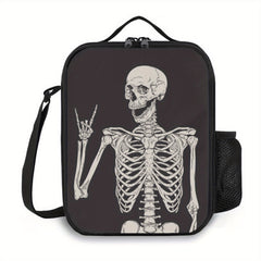Funny Skeleton Insulated Lunch Bag Ice Pack Waterproof Picnic Bag