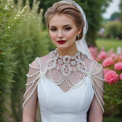 Handcrafted Beaded Shoulder Chain Bridal Shawl Wrap Body Chain