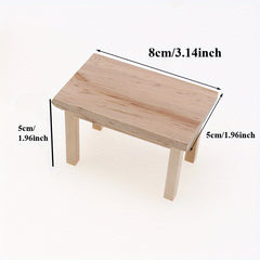 1:12 Dollhouse Mini Wooden Long Table Shooting Props Furniture Scenes