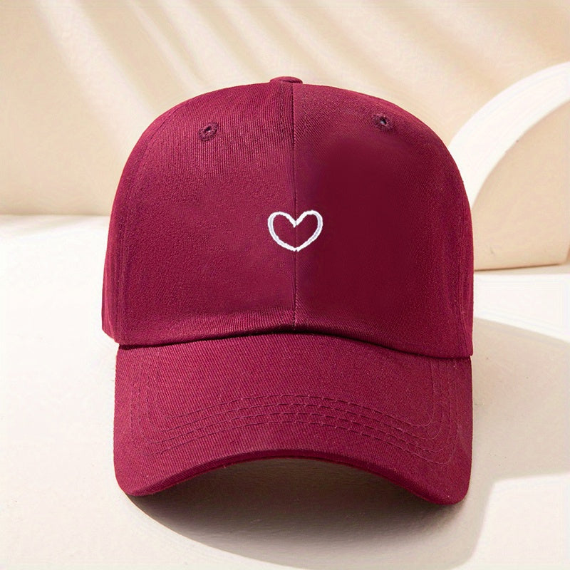 Heart Embroidery Baseball Cap for Couples