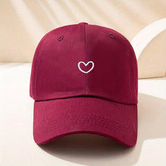 Heart Embroidery Baseball Cap for Couples
