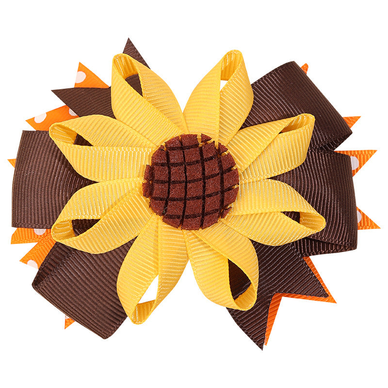 Thanksgiving Party Headwear Turkey Sunflower Flower Hairpin Pumpkin Hair Clip