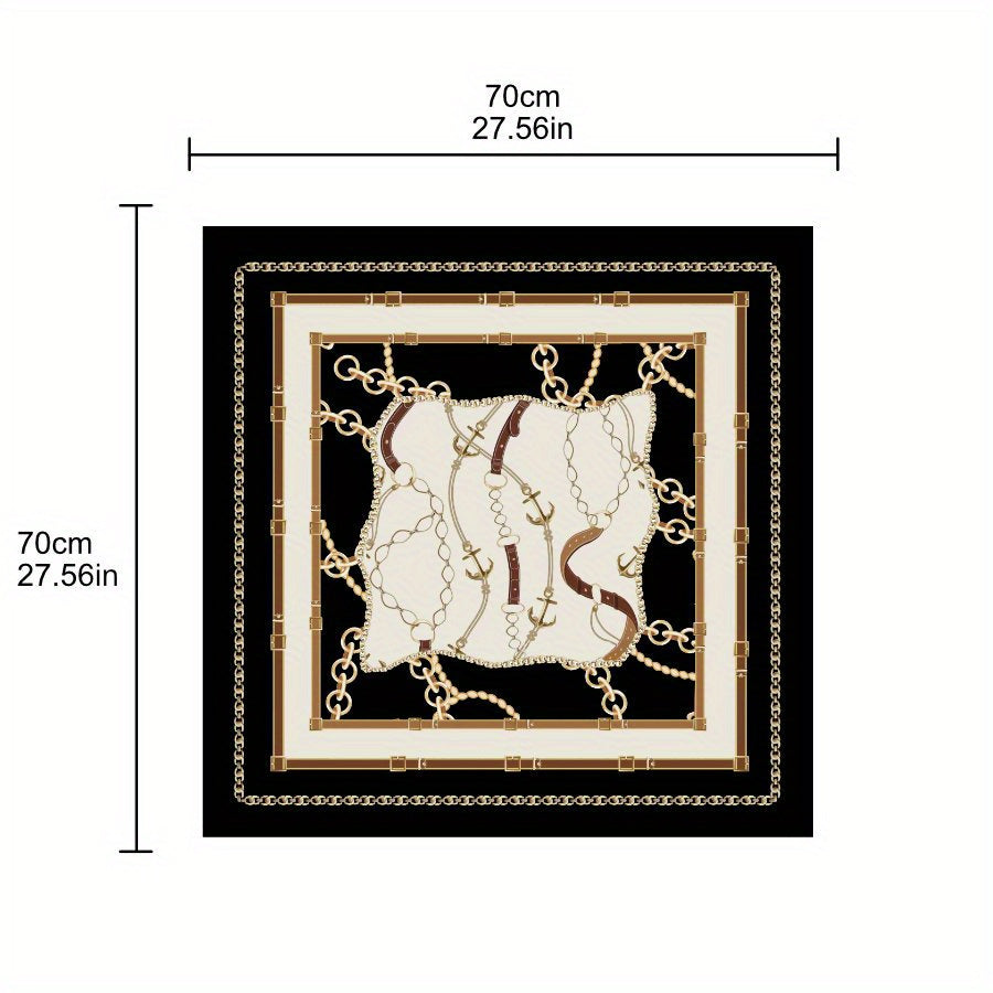 Anchor Chain Print Bandana Shawl Square Scarf Head Wrap