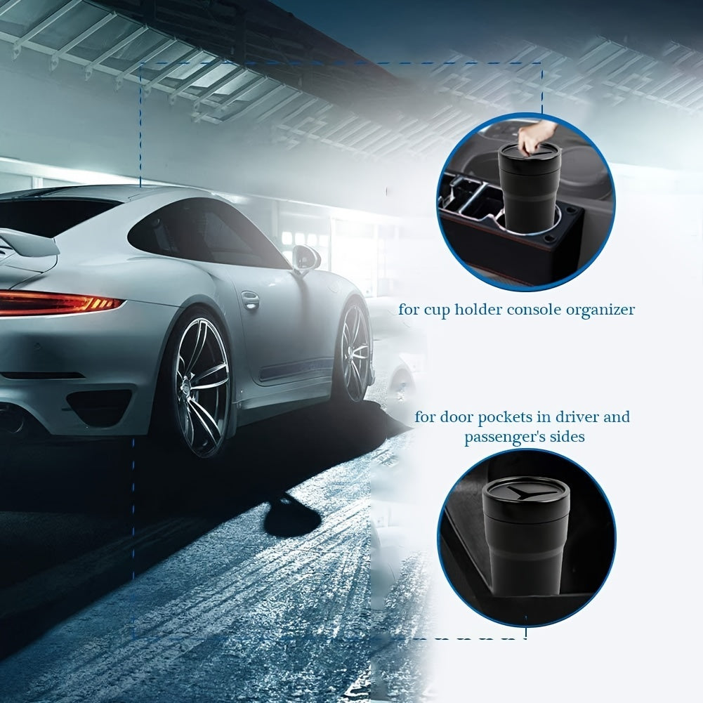 Car Trash Can With Lid Mini Auto Garbage Can Leakproof Vehicle Trash Bin