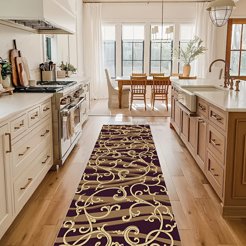 Vintage Floral Runner Rug Soft Laundry Room Mat Long Kitchen Non Slip Washable