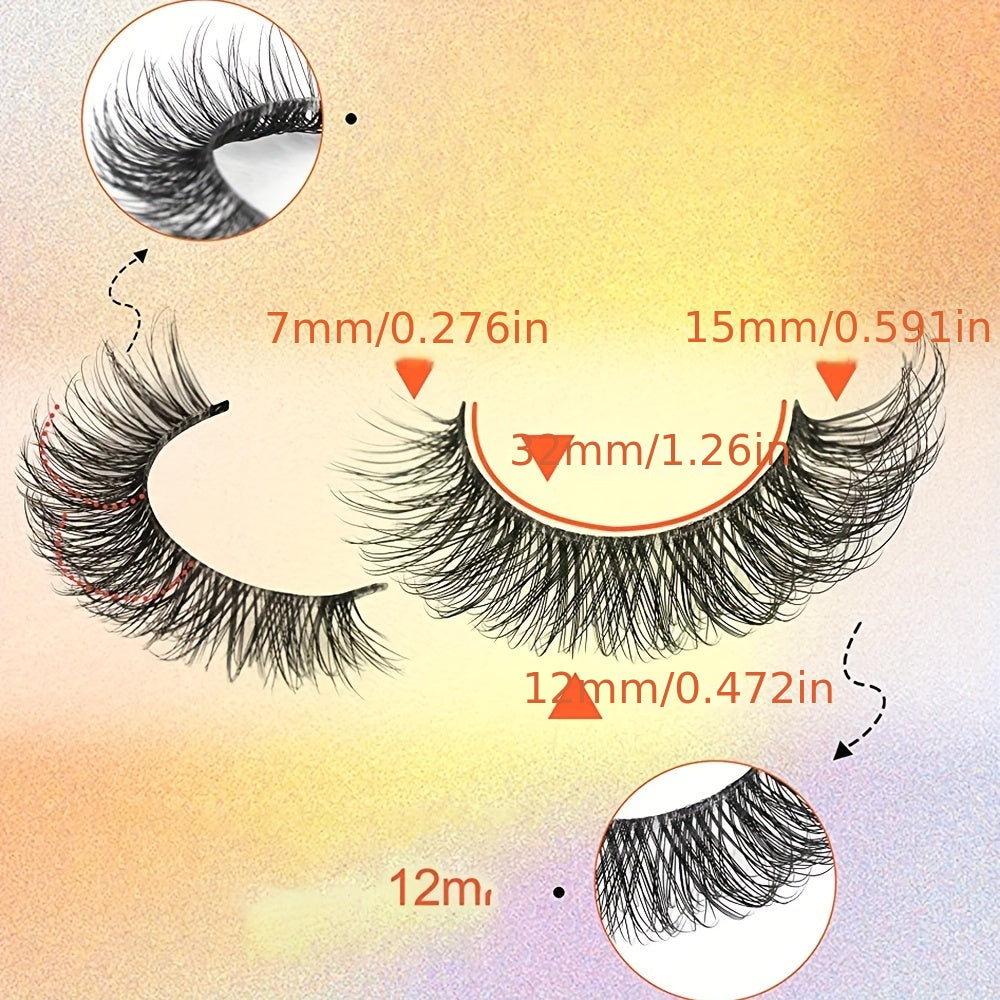 10 Pairs Fluffy 3D Natural Volume Curly False Eyelashes for Party Daily Use