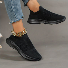 Women's Breathable Knit Slip-On Sneakers Lightweight Trainers