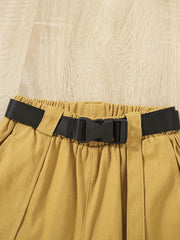 Girls Pocket Belted Cargo Pants Casual Sweatpants Kids Spring Summer Clothes