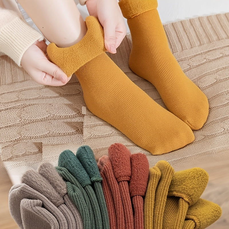 Thermal Velvet Slipper Socks Plush Lined Women's Stockings