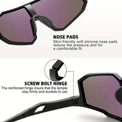 Men's Polarized Square Sunglasses Green Lens UV 400 Protection