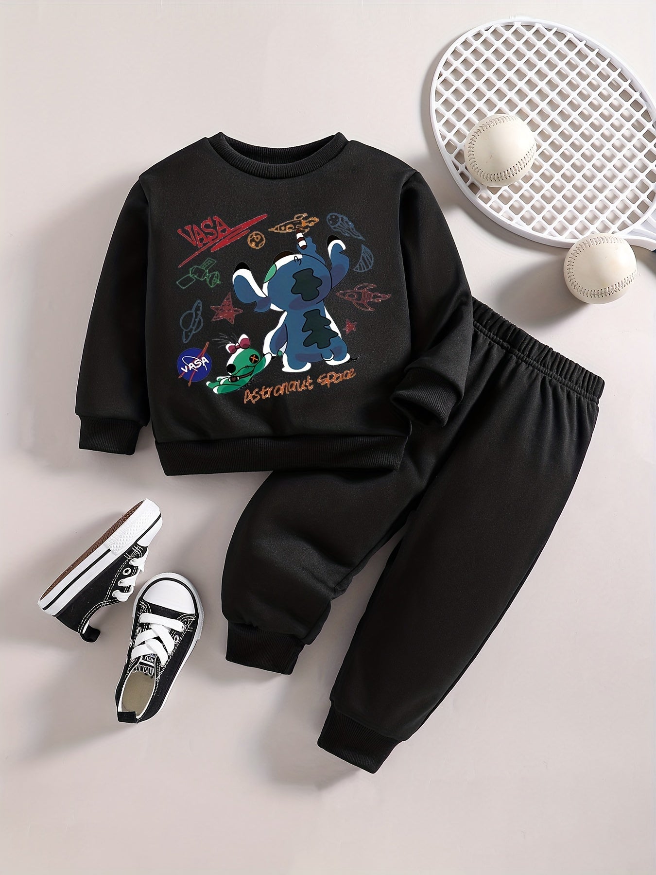 Baby Boy Space Dog Sweatshirt Pants Stylish Outfit