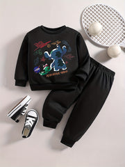 Baby Boy Space Dog Sweatshirt Pants Stylish Outfit